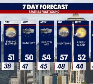 Seattle Forecast Mainly Dry Saturday Before Pacific Storm Moves In